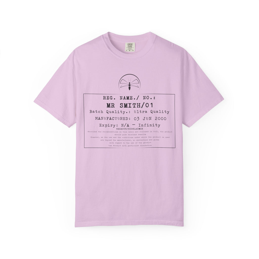 Front Print Personalised Details Stamp (Manufacturing Details Imitation) With Wasp Logo T-Shirt