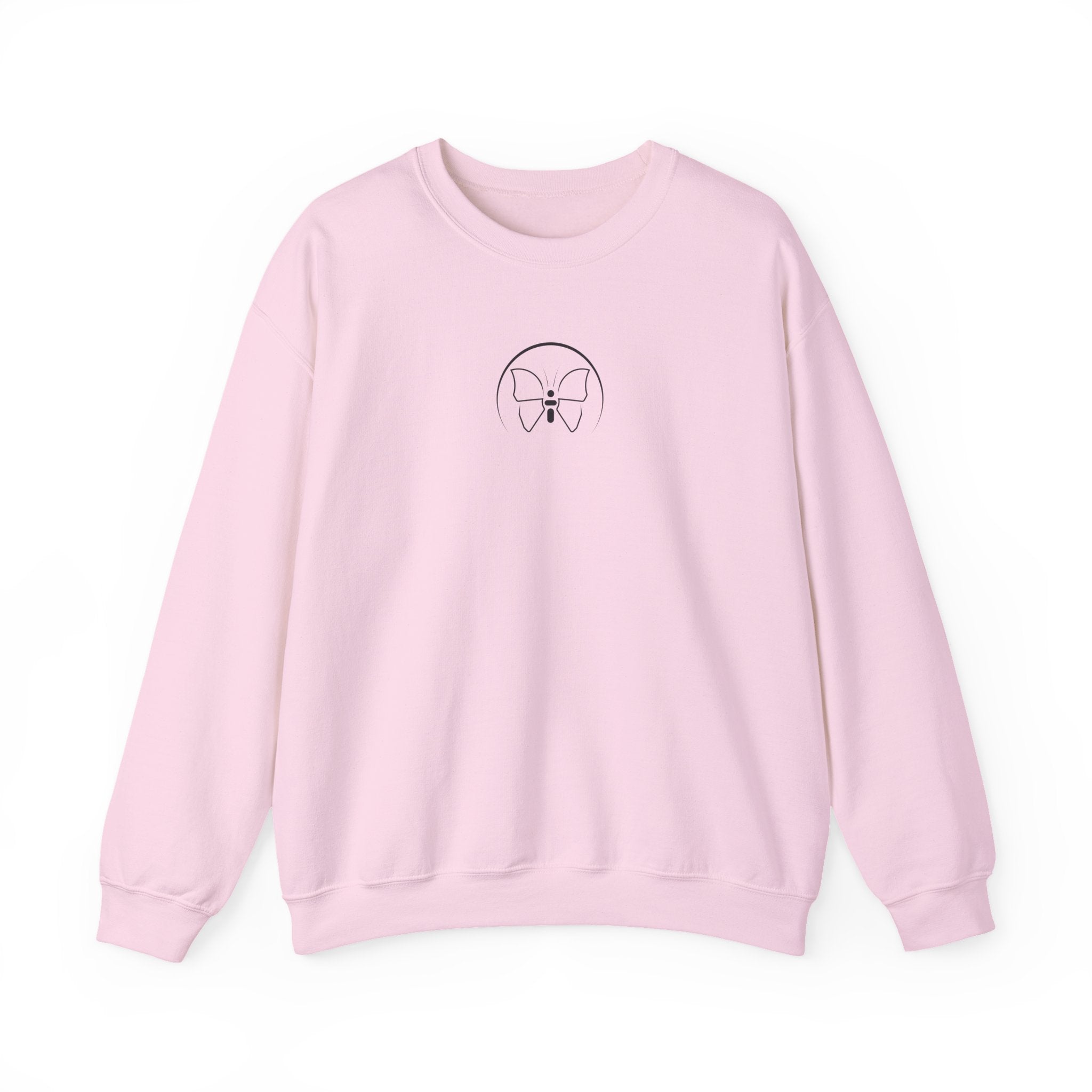 Back  Print Personalised Details Stamp (Manufacturing Details Imitation) With Butterfly Logo Crewneck Sweatshirt
