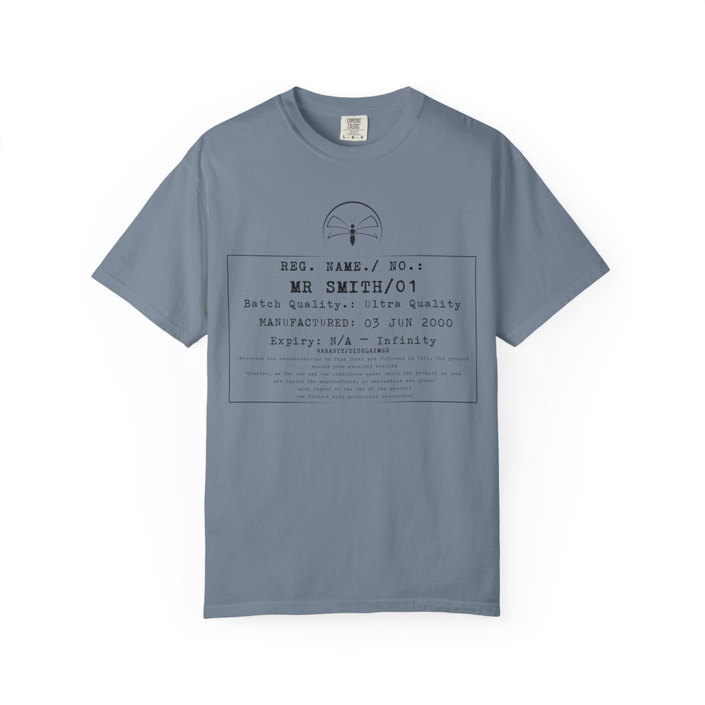 Front Print Personalised Details Stamp (Manufacturing Details Imitation) With Wasp Logo T-Shirt