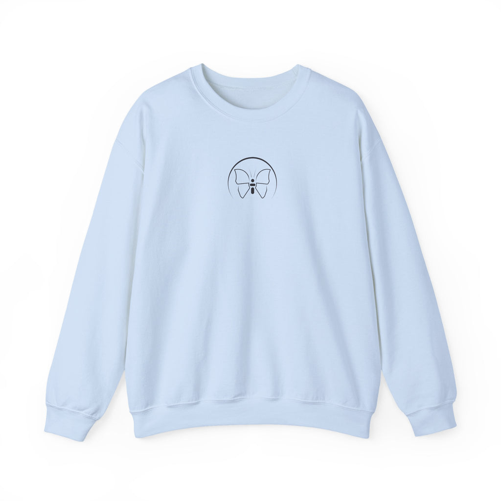 Back  Print Personalised Details Stamp (Manufacturing Details Imitation) With Butterfly Logo Crewneck Sweatshirt