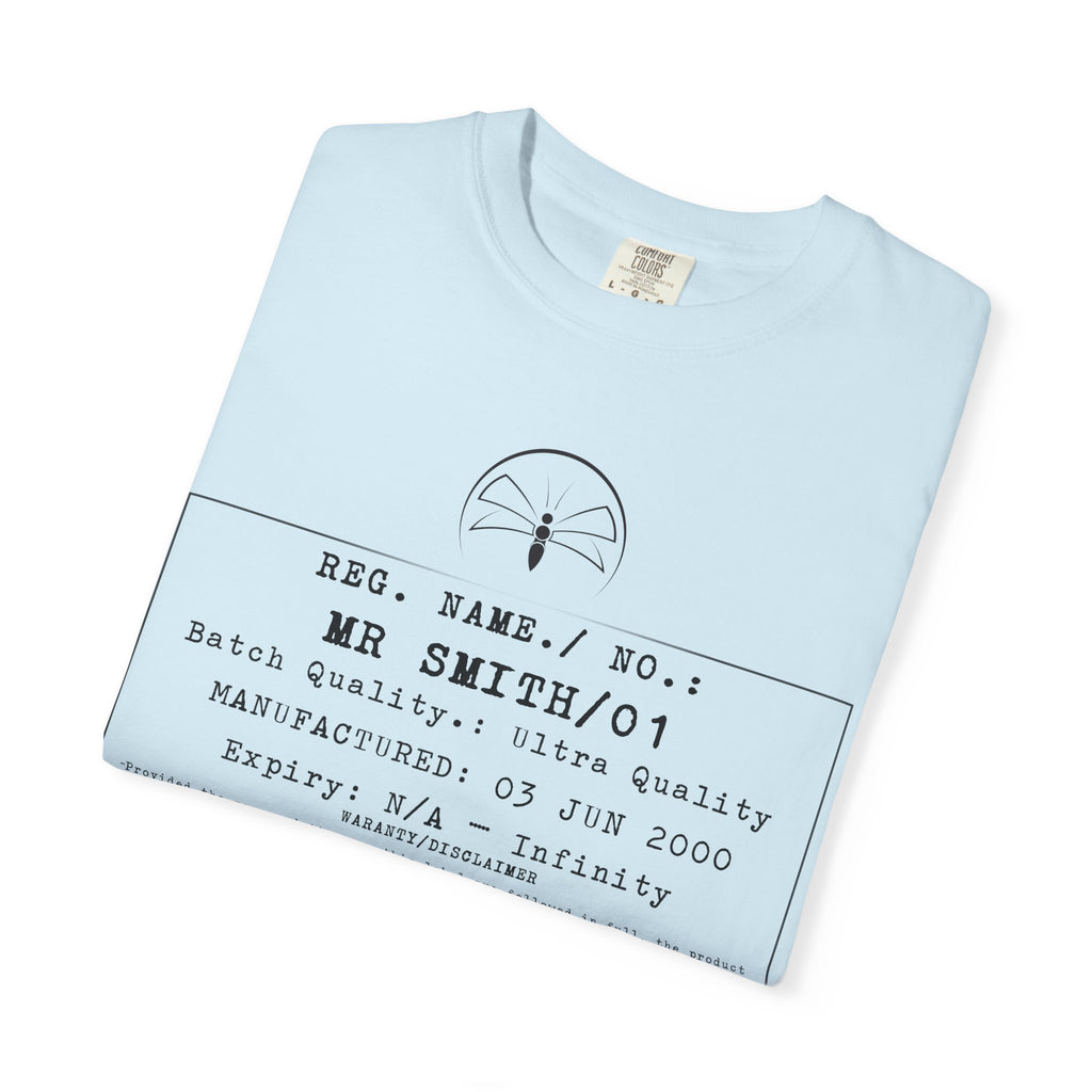 Front Print Personalised Details Stamp (Manufacturing Details Imitation) With Wasp Logo T-Shirt