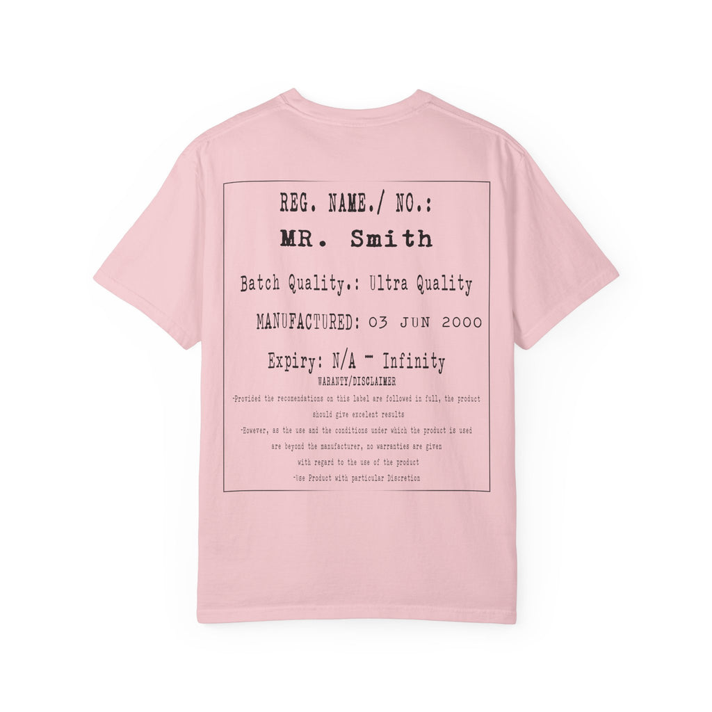 Back  Print Personalised Details Stamp (Manufacturing Details Imitation) With Wasp Logo T-Shirt