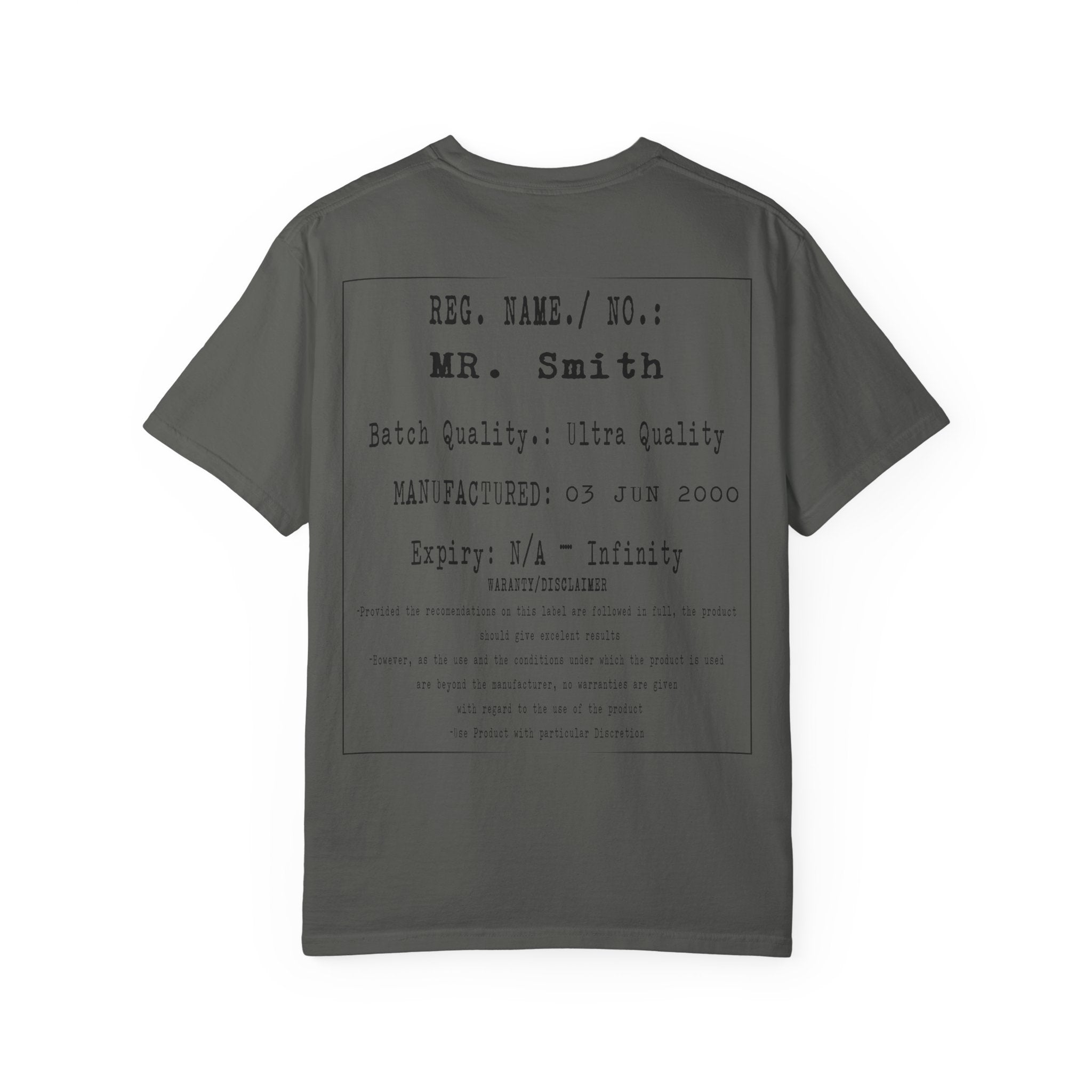 Back  Print Personalised Details Stamp (Manufacturing Details Imitation) With Wasp Logo T-Shirt