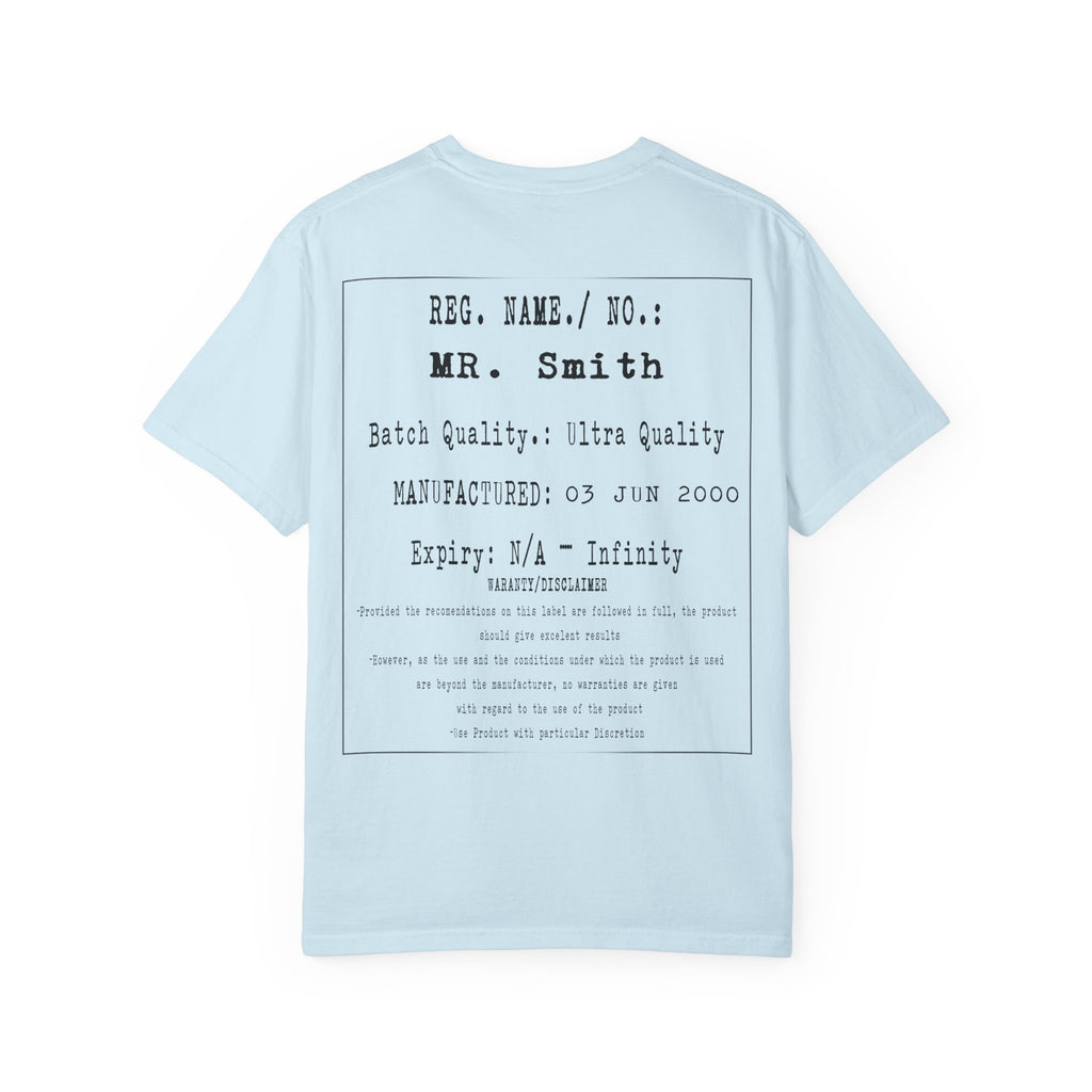 Back  Print Personalised Details Stamp (Manufacturing Details Imitation) With Wasp Logo T-Shirt