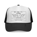 Personalised Details Stamp (Manufacturing Details Imitation) With Warranty Disclaimer Trucker Cap
