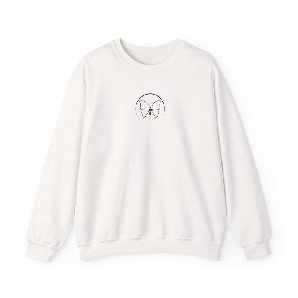 Back  Print Personalised Details Stamp (Manufacturing Details Imitation) With Butterfly Logo Crewneck Sweatshirt