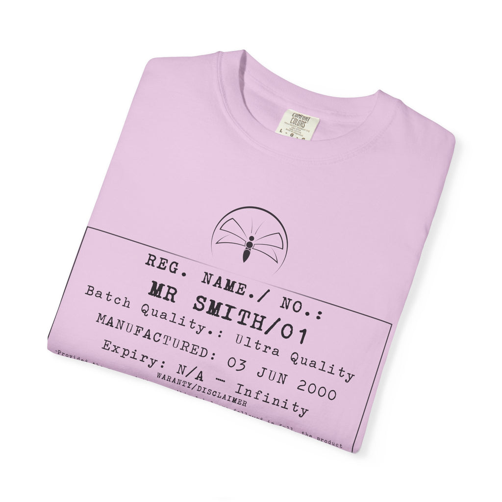 Front Print Personalised Details Stamp (Manufacturing Details Imitation) With Wasp Logo T-Shirt