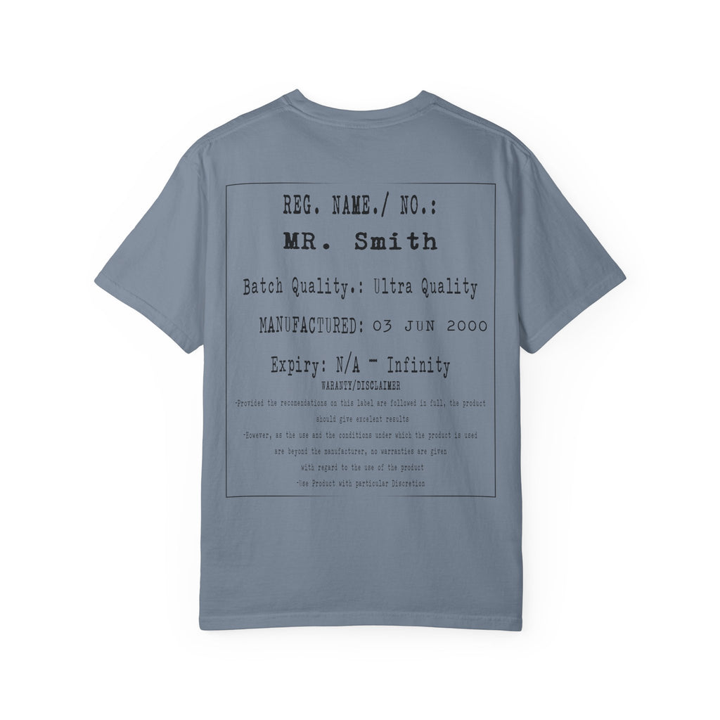 Back  Print Personalised Details Stamp (Manufacturing Details Imitation) With Wasp Logo T-Shirt