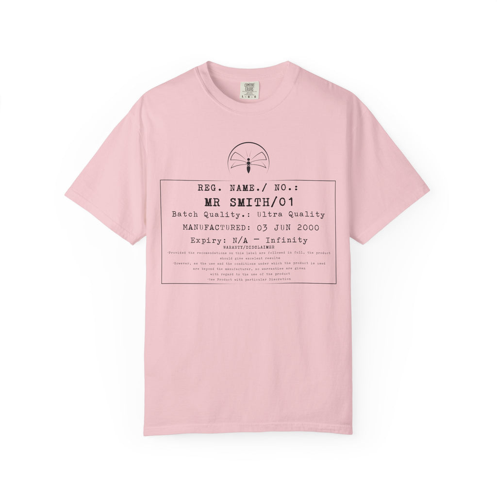Front Print Personalised Details Stamp (Manufacturing Details Imitation) With Wasp Logo T-Shirt