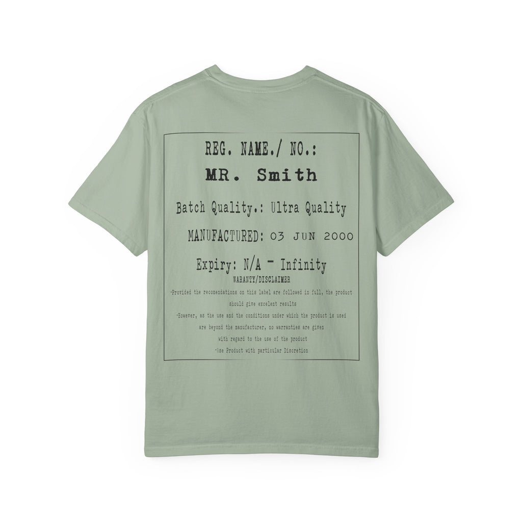 Back  Print Personalised Details Stamp (Manufacturing Details Imitation) With Wasp Logo T-Shirt