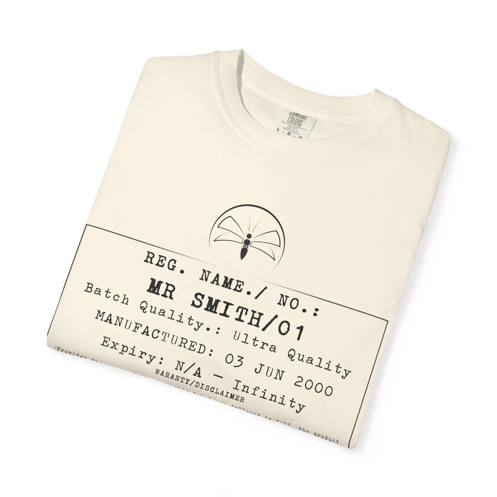 Front Print Personalised Details Stamp (Manufacturing Details Imitation) With Wasp Logo T-Shirt