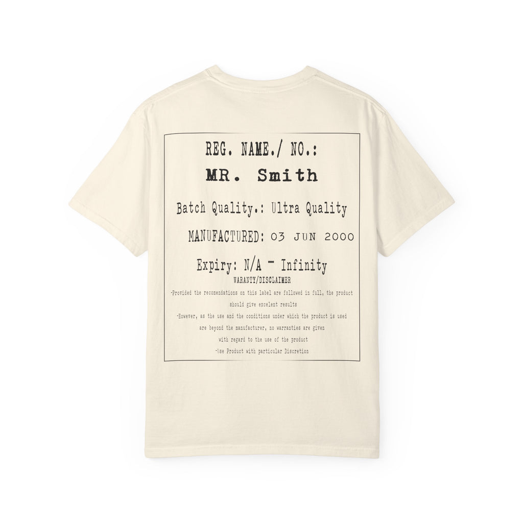 Back  Print Personalised Details Stamp (Manufacturing Details Imitation) With Wasp Logo T-Shirt
